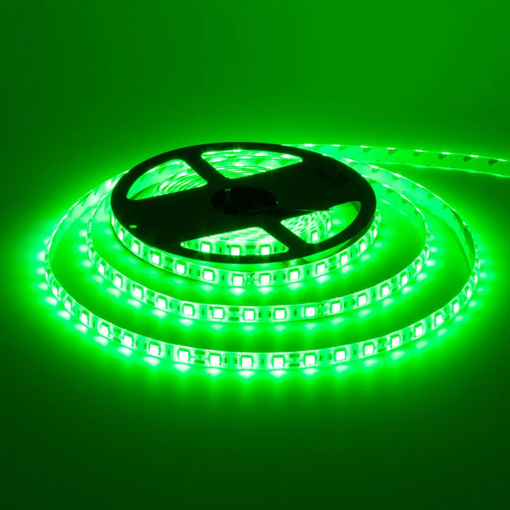 MTK SMD5050 60LED 14,4W/m 12V IP20 зелений (green) зелена світлодіодна стрічка 12V, LED стрічка MTK 5050, стрічка 14,4Вт, купити LED стрічку