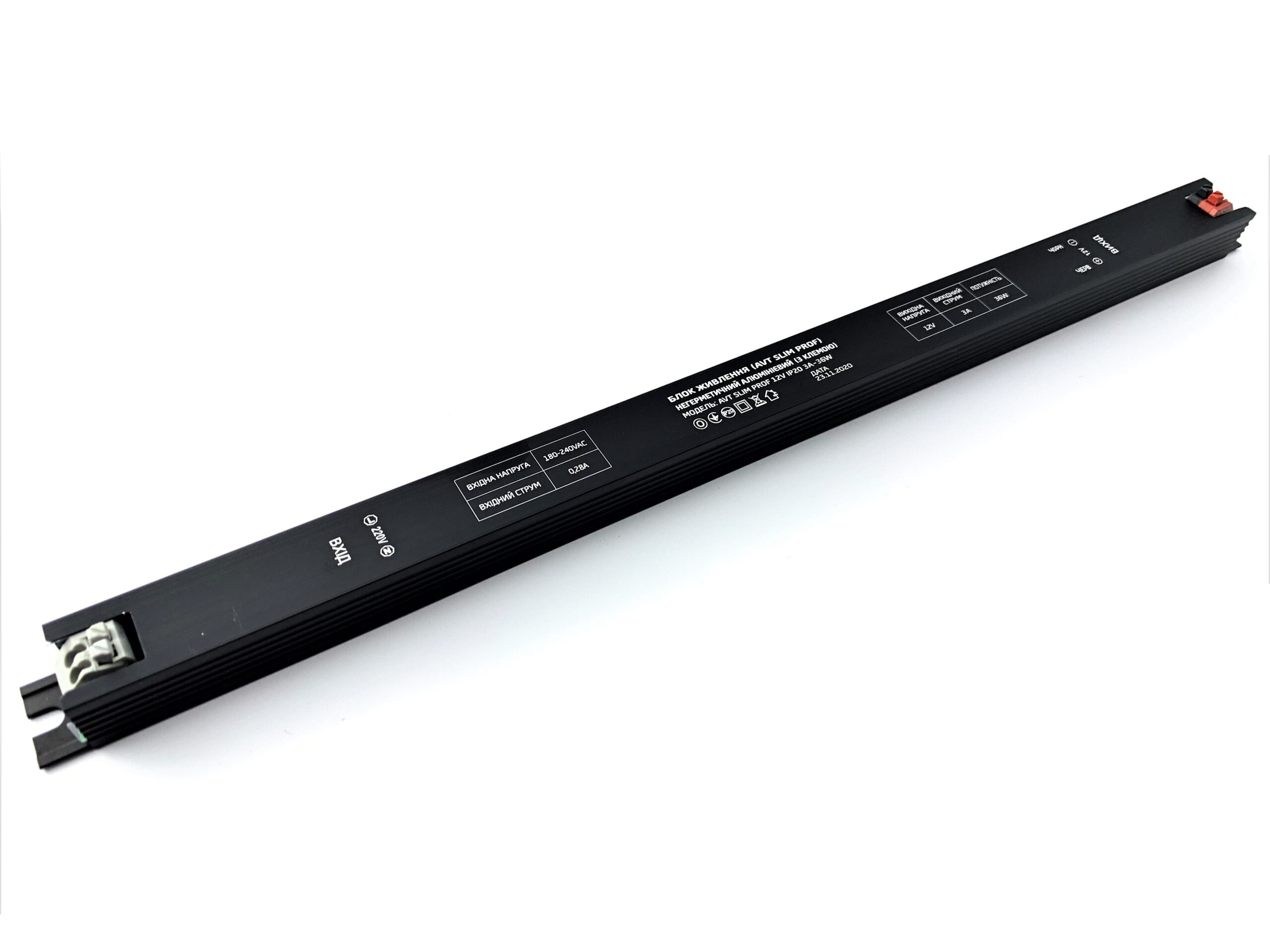 Блок живлення SLIM AVT PROF 12V IP20 3A 36W негерметичний блок живлення 12v 36w, блок живлення slim, блок живлення ip20, блок живлення для led, купити блок живлення 12v