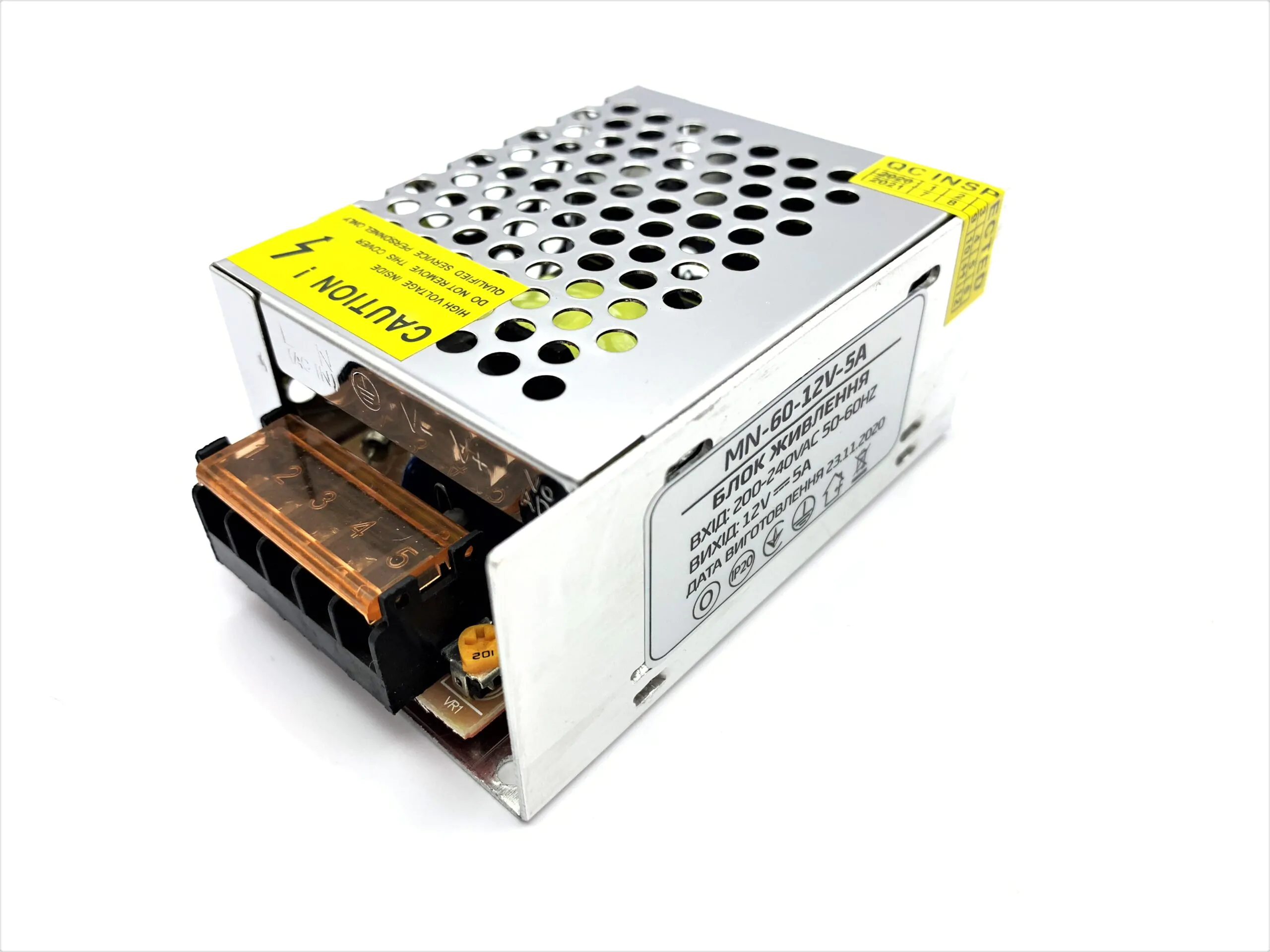 Блок живлення MN 12V IP20 5A 60W негерметичний блок живлення 12v, блок живлення 60вт, адаптер 12в, купити блок живлення для стрічки, блок живлення для світлодіодів, блок живлення ip20
