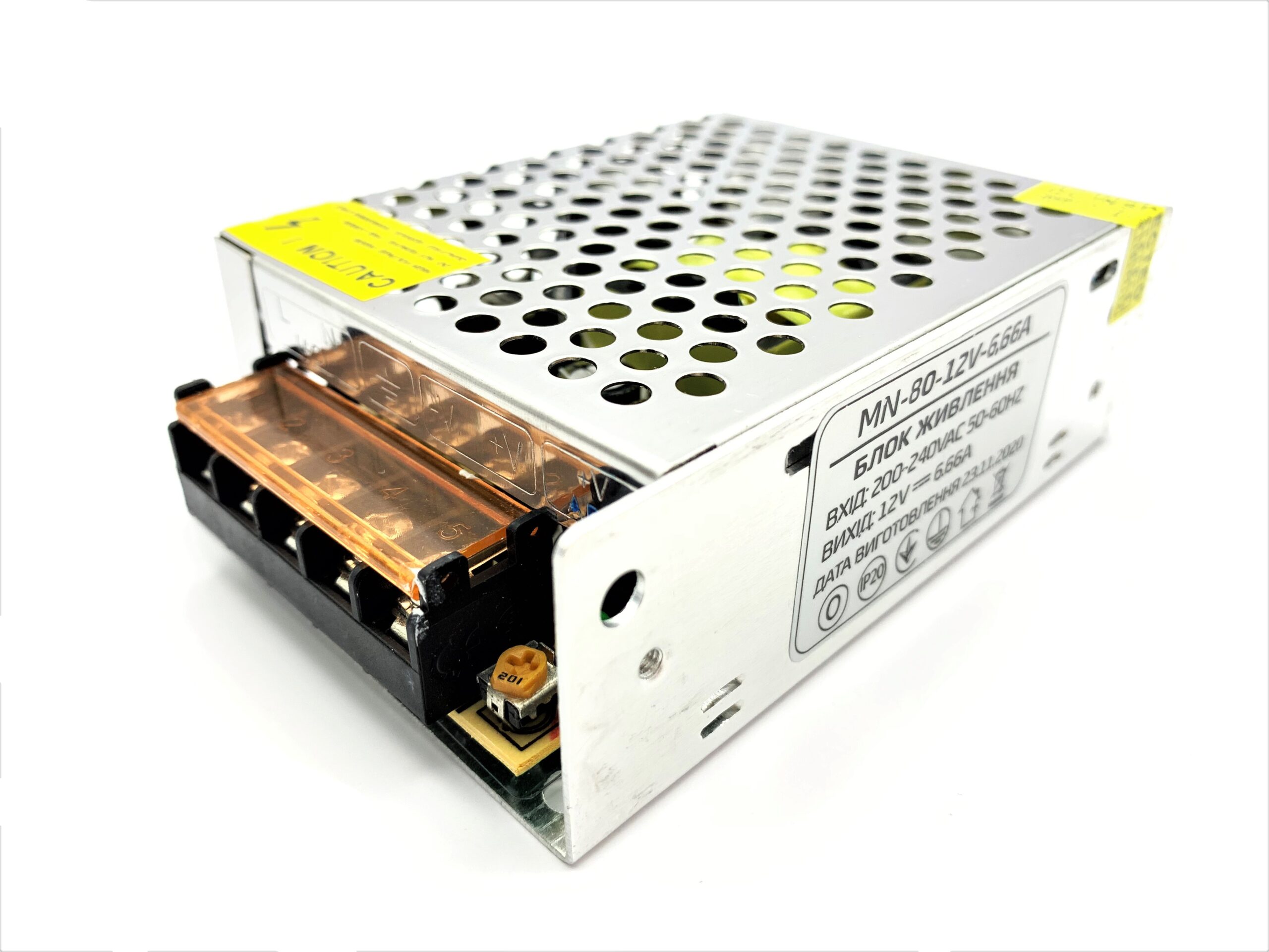 Блок живлення MN 12V IP20 6.6A 80W негерметичний блок живлення 12v, блок живлення 80вт, блок живлення для led, адаптер 12v, блок живлення для стрічки, блок живлення ip20
