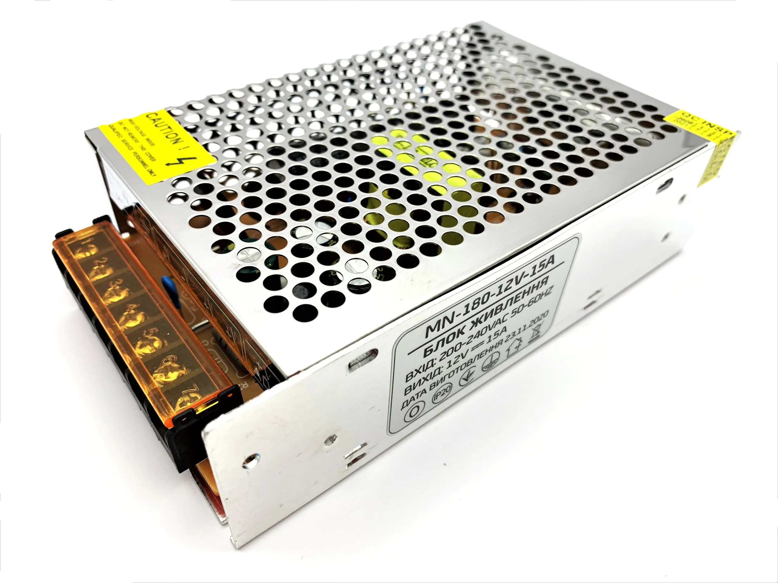 Блок живлення MN 12V IP20 15A 180W негерметичний блок живлення 12v, 12v 180w блок живлення, блок живлення ip20, купити блок живлення 12v, блок живлення для потужної led стрічки, блок живлення світлодіодний