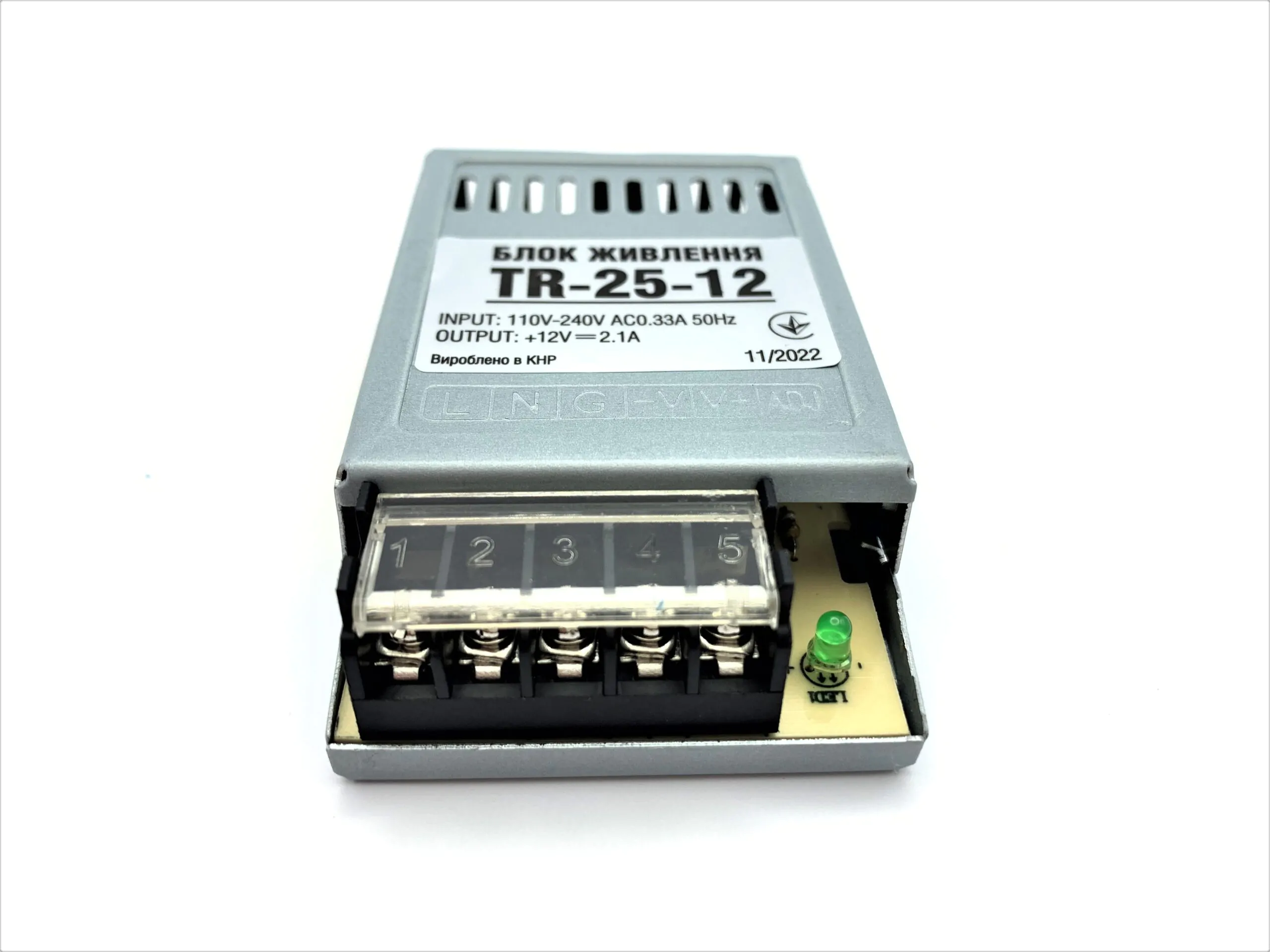Блок живлення TR 12V IP20 2,1A 25W негерметичний блок живлення 12v, блок живлення для led стрічки, блок живлення 12 вольт, блок живлення ip20, купити блок живлення 12v, блок живлення світлодіодний