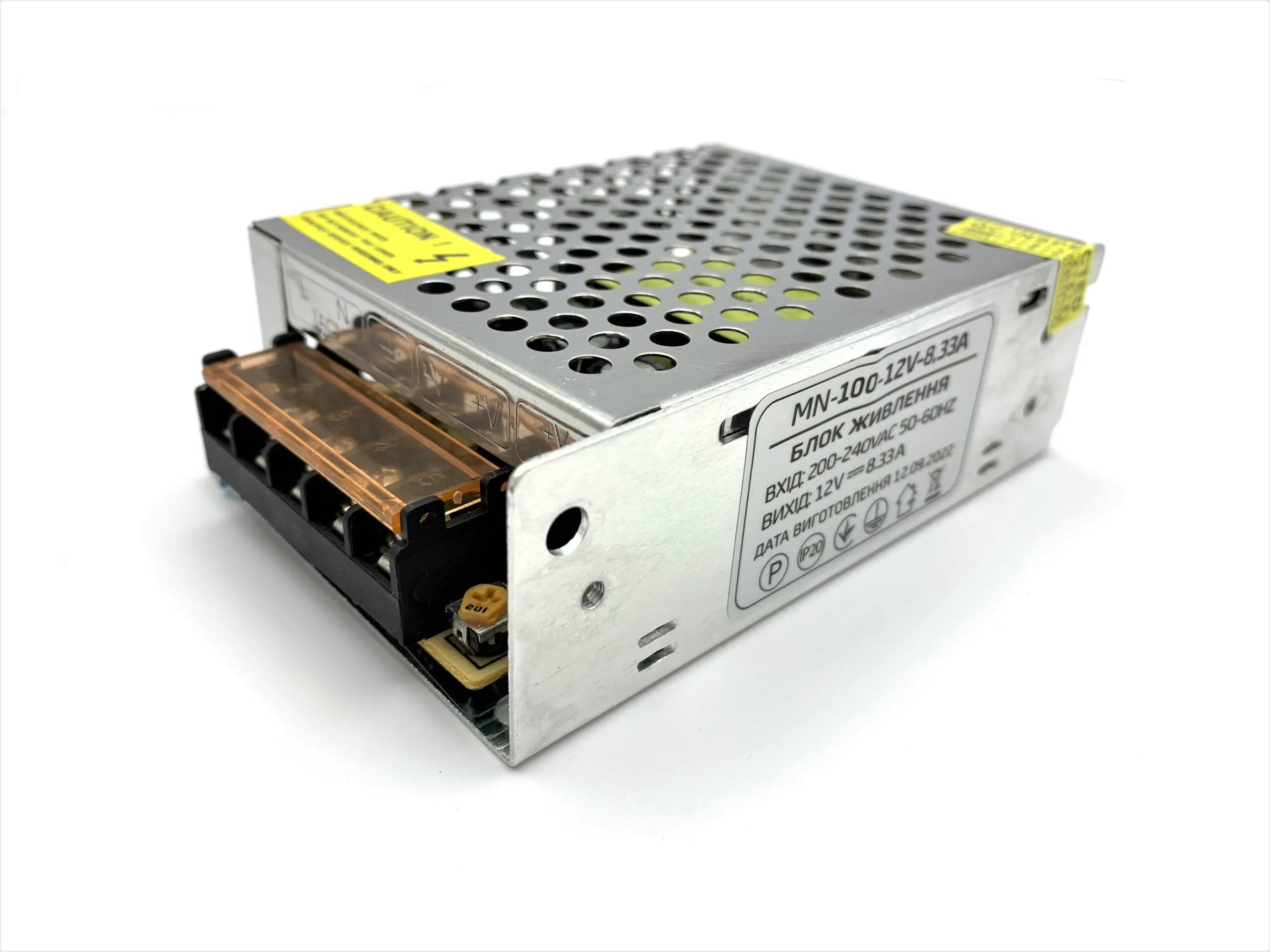 Блок живлення MN 12V IP20 8.3A 100W негерметичний блок живлення 12v, блок живлення 100вт, блок живлення для стрічки, купити блок живлення 12v, блок живлення для led, блок живлення ip20