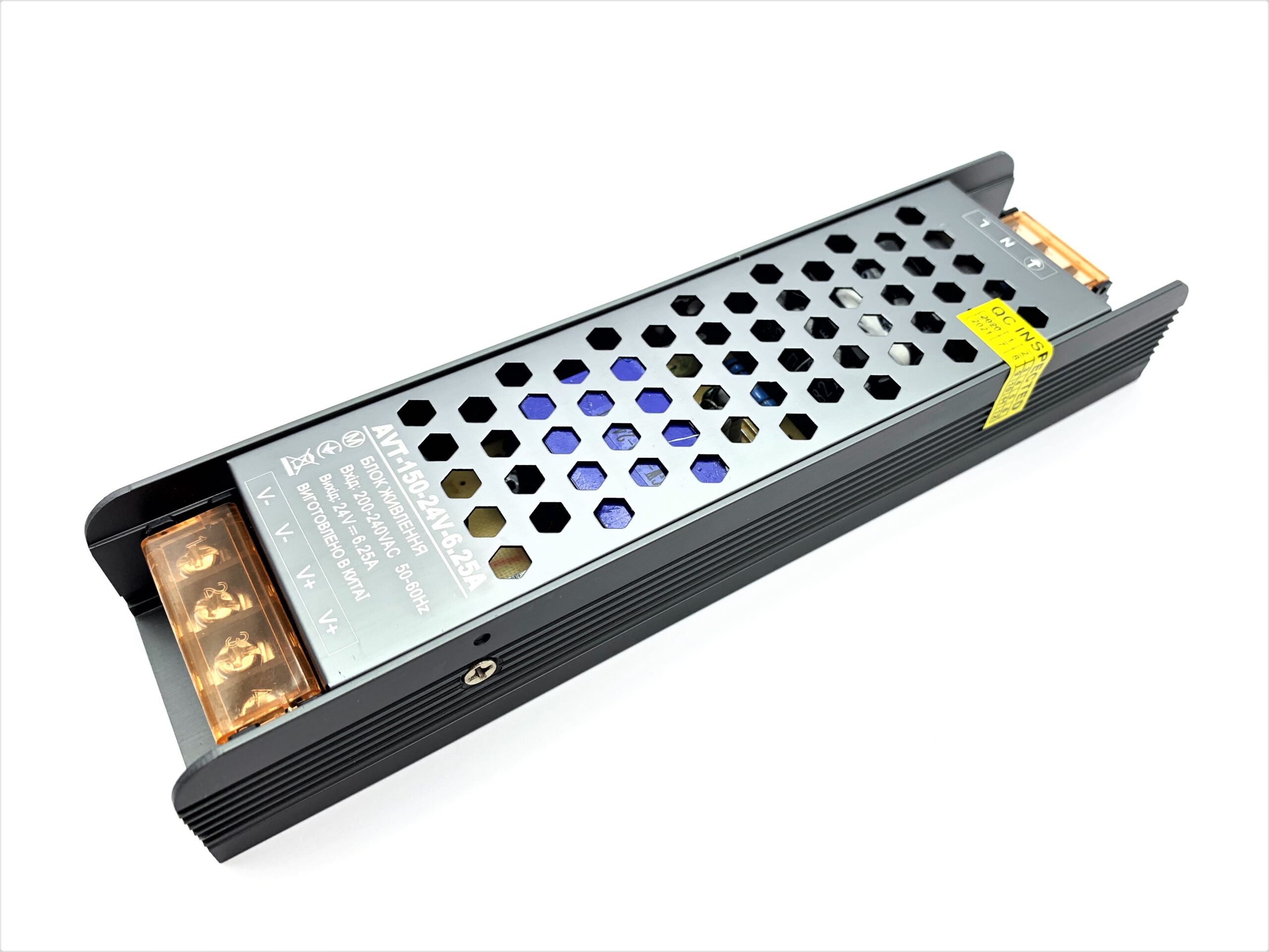 Блок живлення AVT 24V IP20 6.25A 150W негерметичний блок живлення 24v, блок живлення 150вт, avt адаптер, блок живлення ip20, купити блок для стрічки, блок живлення для led, металевий блок живлення