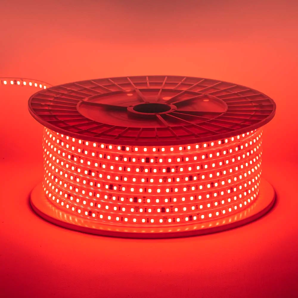 Світлодіодна стрічка 220V SMD2835 120LED 9W/m IP65 червоний (red) світлодіодна стрічка, 220V, SMD2835, 120LED, 9W/m, IP65, червоний, red, архітектурне освітлення, декоративне освітлення, купити, доставка по Україні