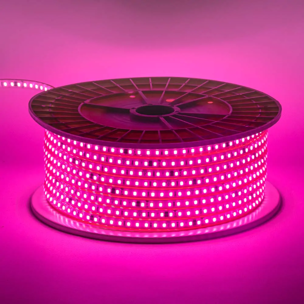 Світлодіодна стрічка 220V SMD2835 120LED 9W/m IP65 рожевий (pink) світлодіодна стрічка, 220V, SMD2835, 120LED, 9W/m, IP65, рожевий, pink, архітектурне освітлення, декоративне освітлення, купити, доставка по Україні