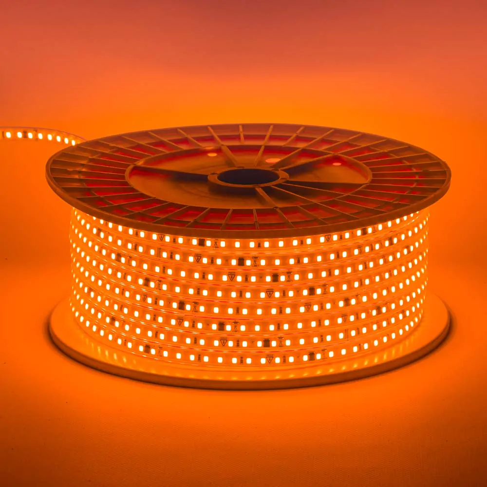 Світлодіодна стрічка 220V SMD2835 120LED 9W/m IP65 помаранчевий (orange) світлодіодна стрічка, 220V, SMD2835, 120LED, 9W/m, IP65, помаранчевий, orange, фасадне освітлення, декоративне освітлення, купити, доставка по Україні