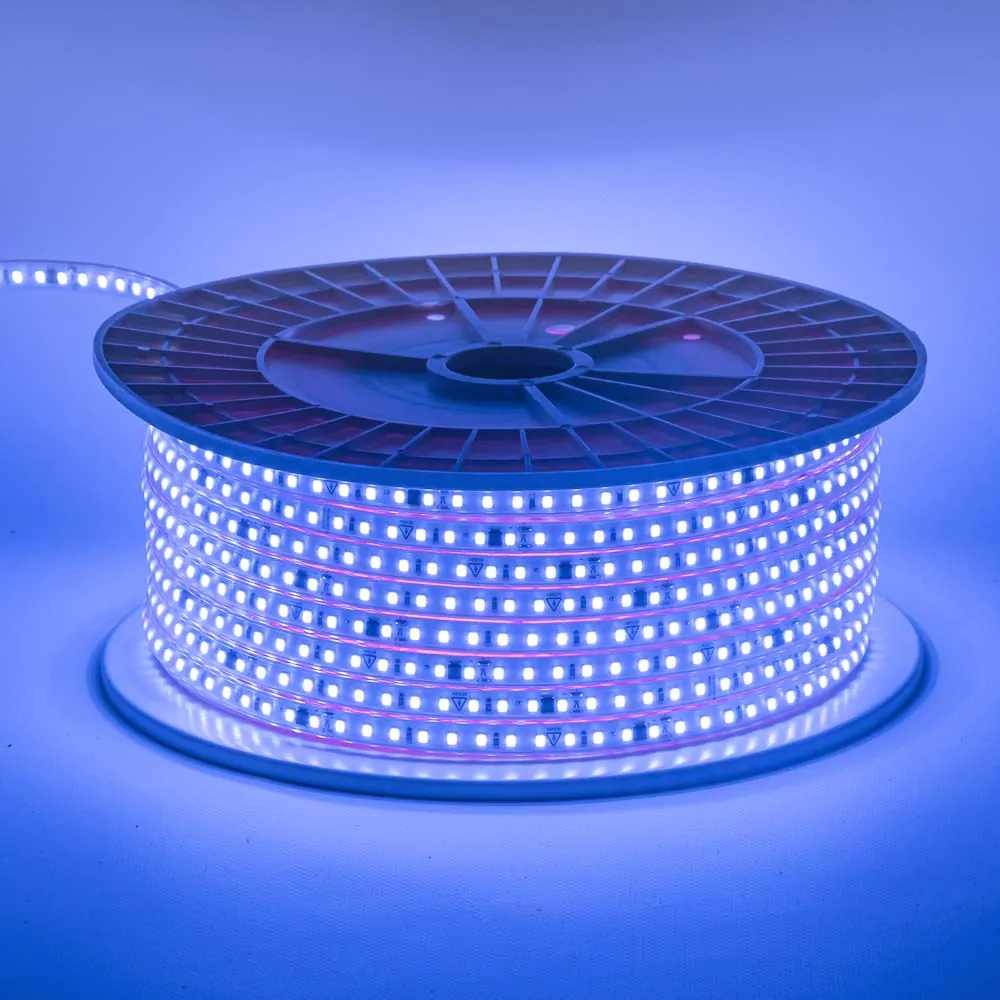 Світлодіодна стрічка 220V SMD2835 120LED 9W/m IP65 синій (blue) світлодіодна стрічка, 220V, SMD2835, 120LED, 9W/m, IP65, синій, blue, фасадне освітлення, декоративне освітлення, купити, доставка по Україні