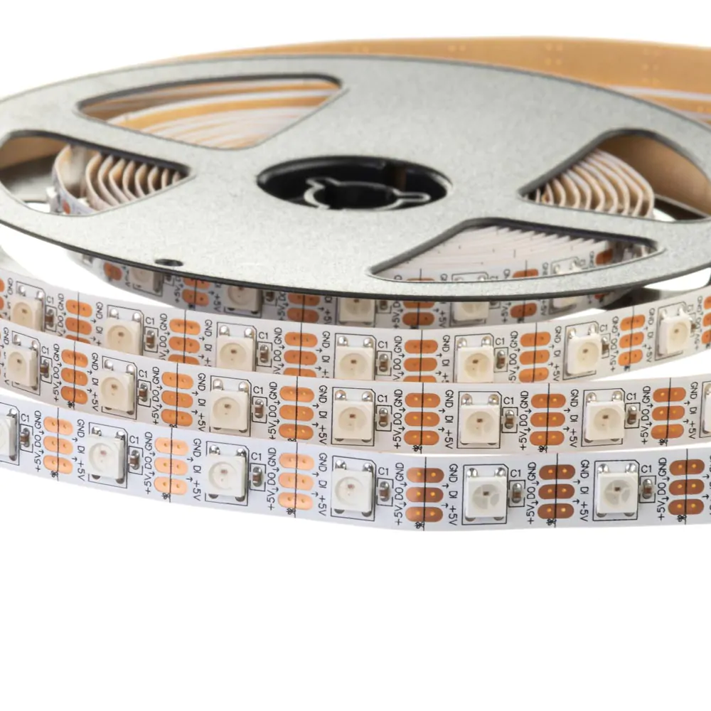 Світлодіодна стрічка 12V/5 AVT RGB SMART TM1903 SMD5050 60 LED/м 14,4W/m IP20 для підсвічування інтер’єрів, авто, вітрин та рекламних конструкцій.