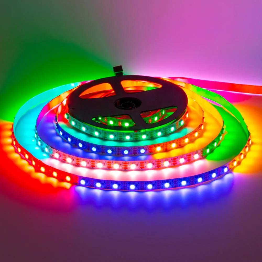 Світлодіодна стрічка 12V/5 AVT RGB SMART TM1903 SMD5050 60 LED/м 14,4W/m IP20 для підсвічування інтер’єрів, авто, вітрин та рекламних конструкцій.