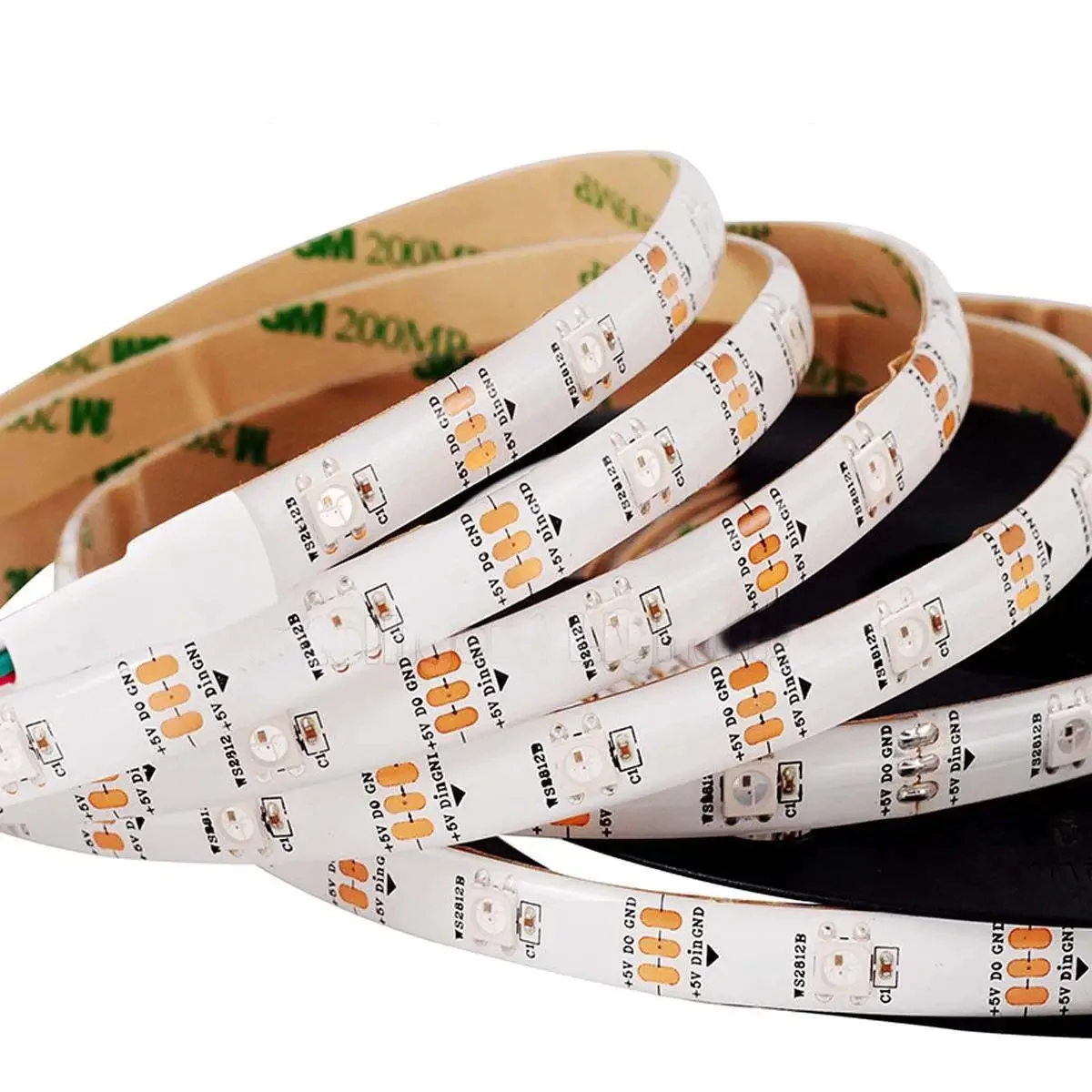 5V LT RGB SMART WS2812b SMD5050 30 LED 9W/m IP65 біла плата світлодіодна стрічка, led стрічка 5v, світлодіодна стрічка 5 вольт, лед стрічка 5в, rgb стрічка, led стрічка rgb, ws2812b стрічка, led стрічка smart, rgb smart стрічка, світлодіодна стрічка smd5050, led стрічка smd5050, біла плата led, купити led стрічку, купити світлодіодну стрічку, 30 LED/м, 9w/m, IP65 стрічка