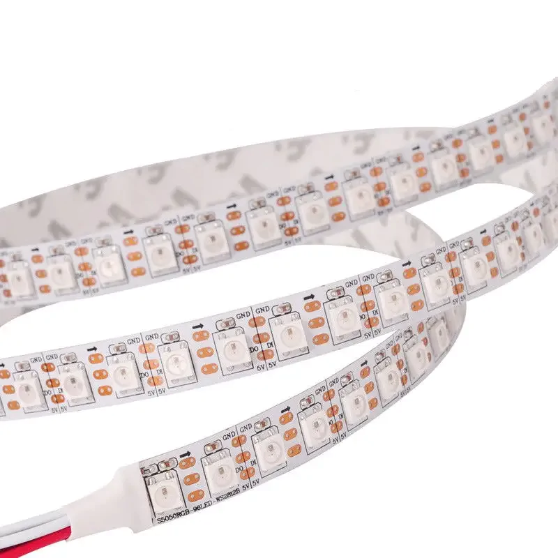 5V LT RGB SMART WS2812b SMD5050 96LED 28W/m IP20 біла плата світлодіодна стрічка, led стрічка 5v, світлодіодна стрічка 5 вольт, лед стрічка 5в, rgb стрічка, led стрічка rgb, ws2812b стрічка, led стрічка smart, rgb smart стрічка, світлодіодна стрічка smd5050, led стрічка smd5050, біла плата led, купити led стрічку, купити світлодіодну стрічку, 96 led/м