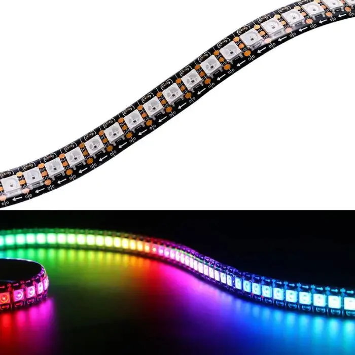 5V LT RGB SMART WS2812b SMD5050 144LED 36W/m IP20 чорна плата світлодіодна стрічка, led стрічка 5v, лед стрічка 5в, світлодіодна стрічка 5 вольт, світлодіодна стрічка rgb, led стрічка rgb, led стрічка smd5050, світлодіодна стрічка smd5050, led стрічка smart, rgb стрічка ws2812b, купити led стрічку, купити світлодіодну стрічку, led стрічка з високою щільністю, 144 led/м, чорна плата led