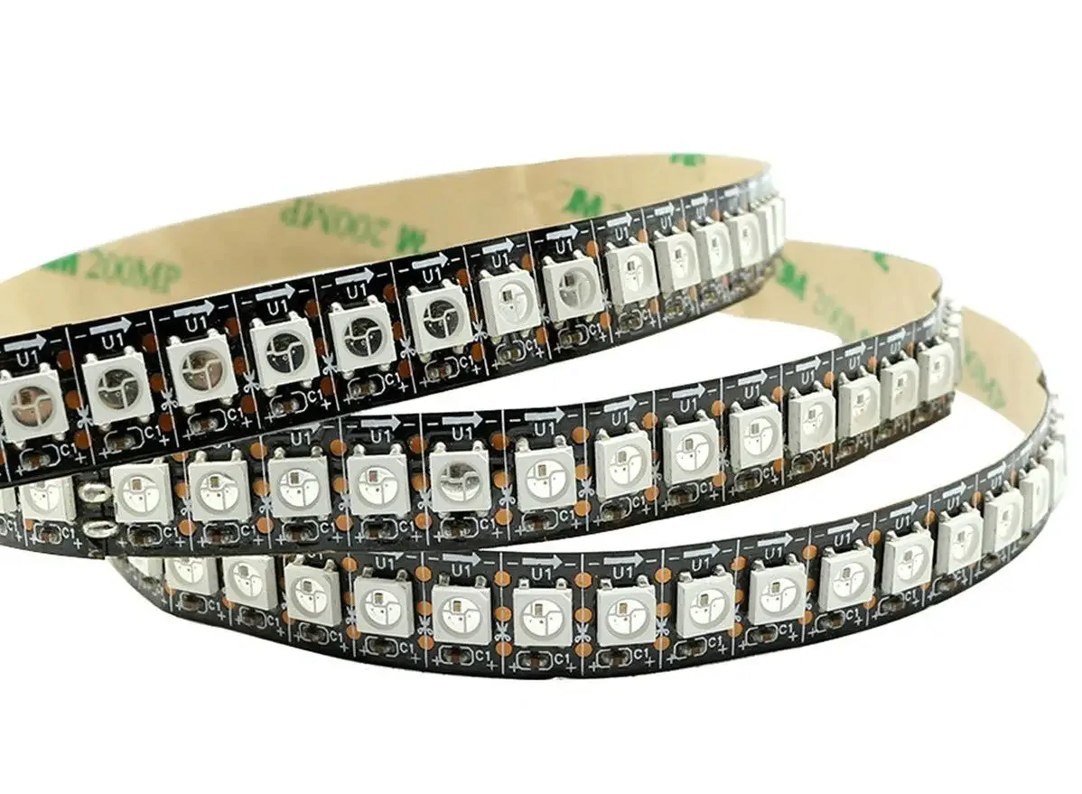 5V LT RGB SMART WS2812b SMD5050 144LED 36W/m IP20 чорна плата світлодіодна стрічка, led стрічка 5v, лед стрічка 5в, світлодіодна стрічка 5 вольт, світлодіодна стрічка rgb, led стрічка rgb, led стрічка smd5050, світлодіодна стрічка smd5050, led стрічка smart, rgb стрічка ws2812b, купити led стрічку, купити світлодіодну стрічку, led стрічка з високою щільністю, 144 led/м, чорна плата led