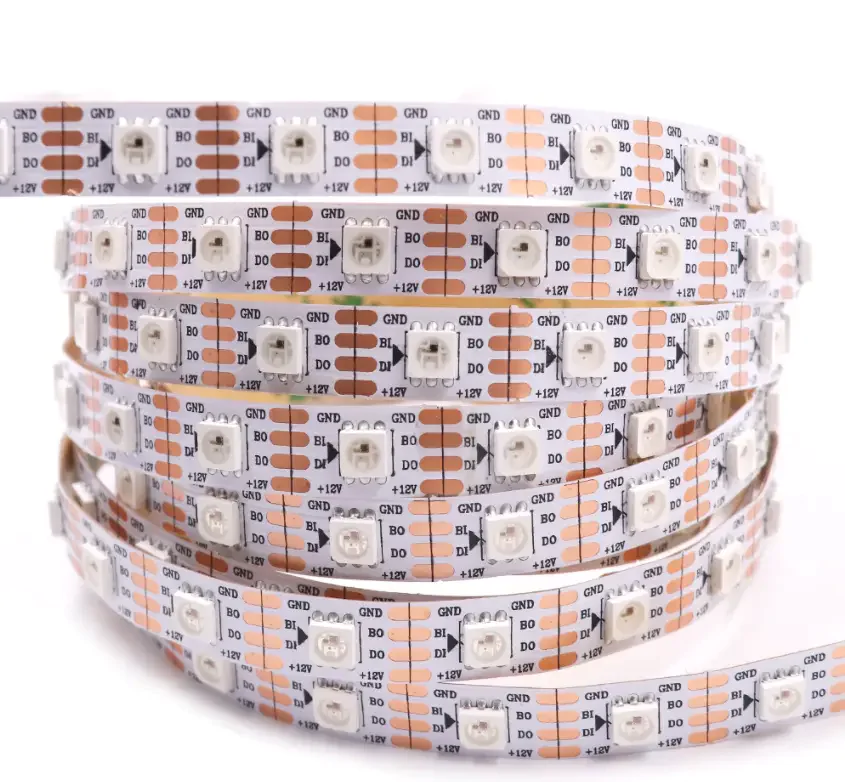 12V LT RGB SMART WS2815 SMD5050 60LED 18W/m IP20 біла плата світлодіодна стрічка, led стрічка 12v, світлодіодна стрічка 12 вольт, led стрічка rgb, rgb стрічка, ws2815 стрічка, led стрічка smart, rgb smart стрічка, світлодіодна стрічка smd5050, led стрічка smd5050, біла плата led, купити led стрічку, купити світлодіодну стрічку, 60 led/м