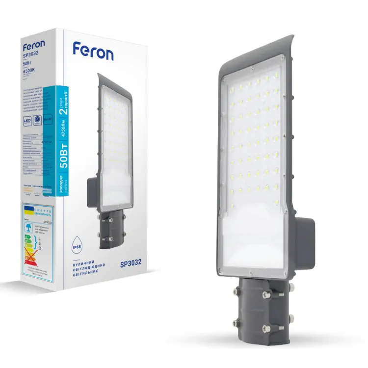 Світлодіодний консольний світильник Feron 50W 4750Lm 6500K світлодіодний світильник, консольний, GTV INDIANA, 60W, 7800Lm, 4000K, нейтральне біле світло, вуличне освітлення, парковки, фасади, дитячі майданчики, купити, доставка по Україні