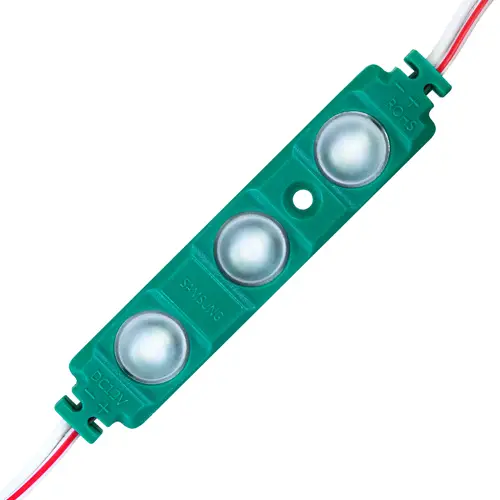 Світлодіодний модуль Biom SMD5630 3 діоди 1,5W 12V IP65 зелений (green) LED модуль зелений, світлодіодний модуль, Biom, SMD5630, 12V, IP65, підсвітка фасадів, рекламне освітлення, енергоефективний, довговічний LED модуль, купити модуль зеленого кольору.
