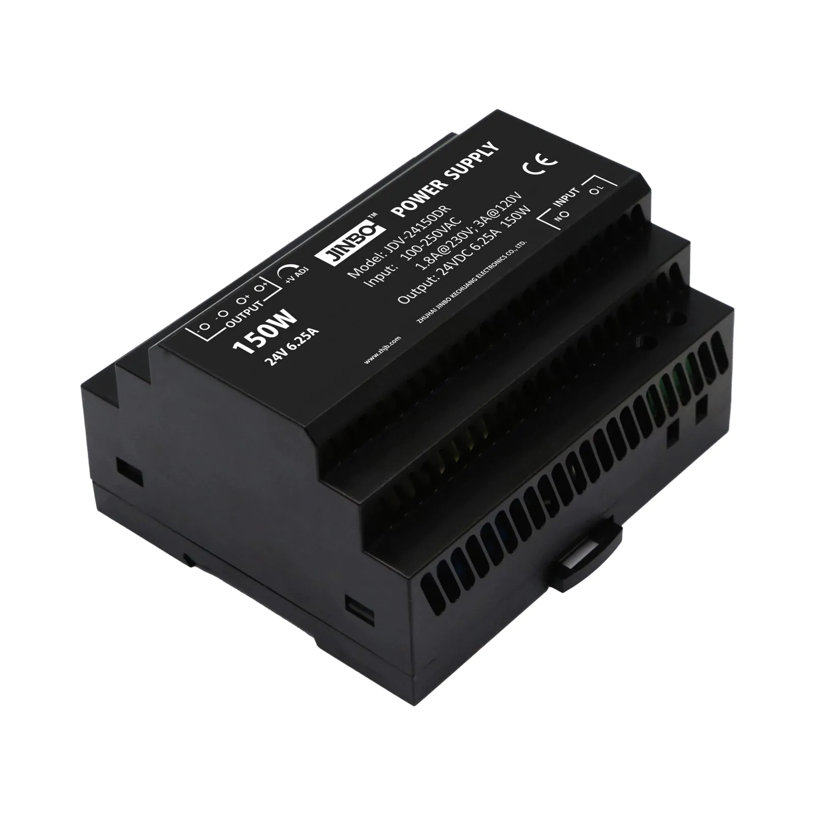 Блок живлення JINBO на DIN-рейку 24V IP20 6,25A 150W блок живлення 24v, блок живлення для led стрічки, 24v 150w блок живлення, купити блок живлення 24v, блок живлення на din-рейку, блок живлення ip20