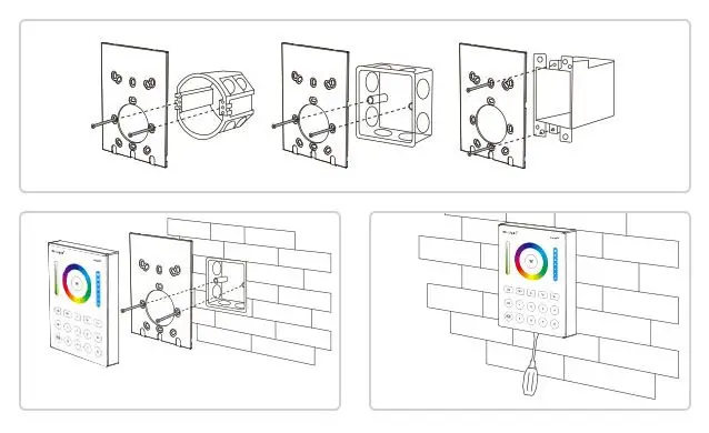 Панель керування Mi-Light 8-зонна до контролера RGB/RGB+CCT RF-sensor біла панель керування, Mi-Light, 8-зонна, RGB, RGB+CCT, RF-сенсор, настінна панель, сенсорна панель, LED стрічки, світлодіодні стрічки, дистанційне керування, регулювання яскравості, регулювання кольору, біла панель, купити панель