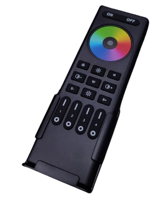 Пульт керування Mi-Light 4-зонний до контролера Dim+RGB+CCT RF-sensor 15 кнопок чорний_4 пульт керування, Mi-Light, 4-зонний, Dim, RGB, CCT, RF-сенсор, світлодіодні стрічки, LED стрічки, регулювання кольору, регулювання яскравості, регулювання температури світла, дистанційне керування, чорний пульт, купити пульт