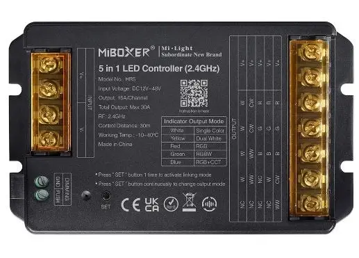 Контролер Mi-Light універсальний для світлодіодних стрічок Dim+RGB+CCT 5в1 30А RF 2.4G 12-48V контролер Mi-Light, контролер 5в1, контролер Dim+RGB+CCT, контролер 30А, контролер RF 2.4G, контролер 12–48V, потужний контролер для LED стрічки, універсальний контролер, LED контролер Mi-Light, купити контролер Mi-Light 30А