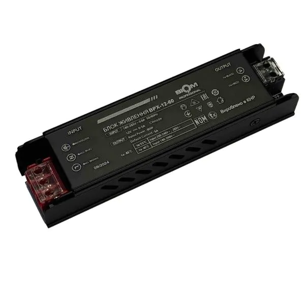 Блок живлення 12V IP20 5A 60W BPX блок живлення 12v, блок живлення для led стрічки, блок живлення 60w, блок живлення ip20, блок живлення 12 вольт, купити блок живлення 12v, блок живлення світлодіодний