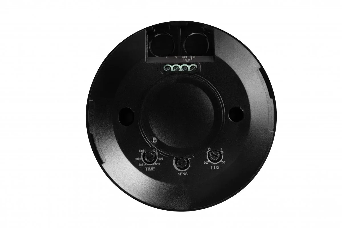 Датчик руху GTV CM-3 mini мікрохвильовий 360° з сутінковим реле 220V max 2000W чорний мікрохвильовий датчик GTV, датчик руху 360°, GTV CM-3 mini, датчик присутності чорний, датчик 220V, автоматичне керування світлом, купити датчик GTV