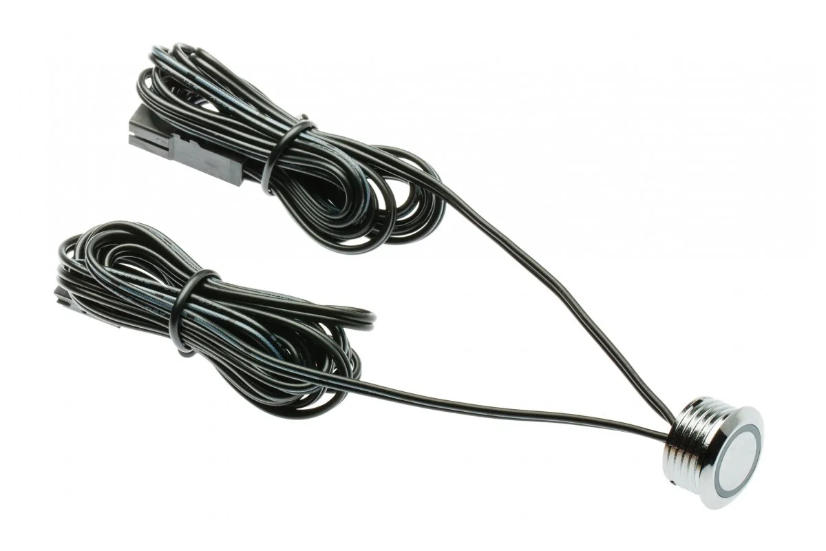 Сенсорний вимикач GTV з регулятором яскравості 12V max 20W сенсорний вимикач GTV, вимикач з регулятором яскравості, 12V 20W, LED підсвітка, плавне регулювання світла, декоративне освітлення, меблі, ніші, стелі