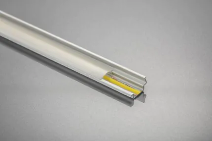 Алюмінієвий профіль GTV врізний кутовий GLAX 21×11 мм срібло 2м кутовий врізний LED профіль GLAX, GLAX кутовий профіль срібло, LED профіль для кута, приховане підсвічування, анодований профіль