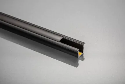 Алюмінієвий профіль GTV врізний високий GLAX MINI 15.2x12.5 мм анодований чорний матовий 2м