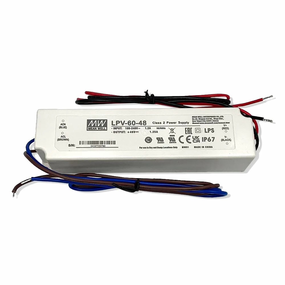 Блок живлення MEAN WELL LPV-60-48 IP67 блок живлення 48v, блок живлення для led стрічки, 48v 60w блок живлення, блок живлення ip67, блок живлення 48 вольт, купити блок живлення 48v, блок живлення світлодіодний, герметичний блок живлення, LPV-60-48