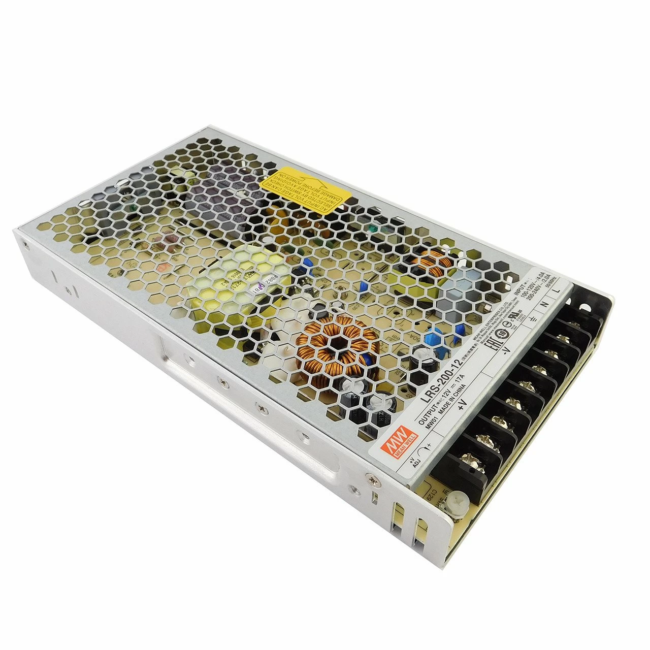 Блок живлення MEAN WELL LRS-200-12 IP20 блок живлення 12v, блок живлення для led стрічки, 12v 200w блок живлення, блок живлення ip20, блок живлення 12 вольт, купити блок живлення 12v, блок живлення світлодіодний, відкритий блок живлення, LRS-200-12