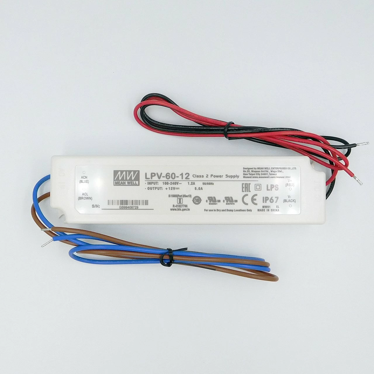 Блок живлення MEAN WELL LPV-60-12 IP67 блок живлення 12v, блок живлення для led стрічки, 12v 60w блок живлення, блок живлення ip67, блок живлення 12 вольт, купити блок живлення 12v, блок живлення світлодіодний, герметичний блок живлення, LPV-60-12