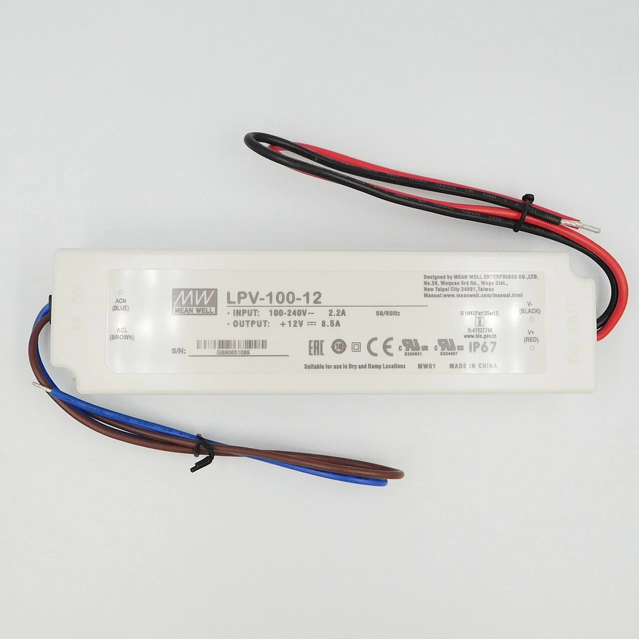 Блок живлення MEAN WELL LPV-100-12 IP67 блок живлення 12v, блок живлення для led стрічки, 12v 100w блок живлення, блок живлення ip67, блок живлення 12 вольт, купити блок живлення 12v, блок живлення світлодіодний, герметичний блок живлення, LPV-100-12