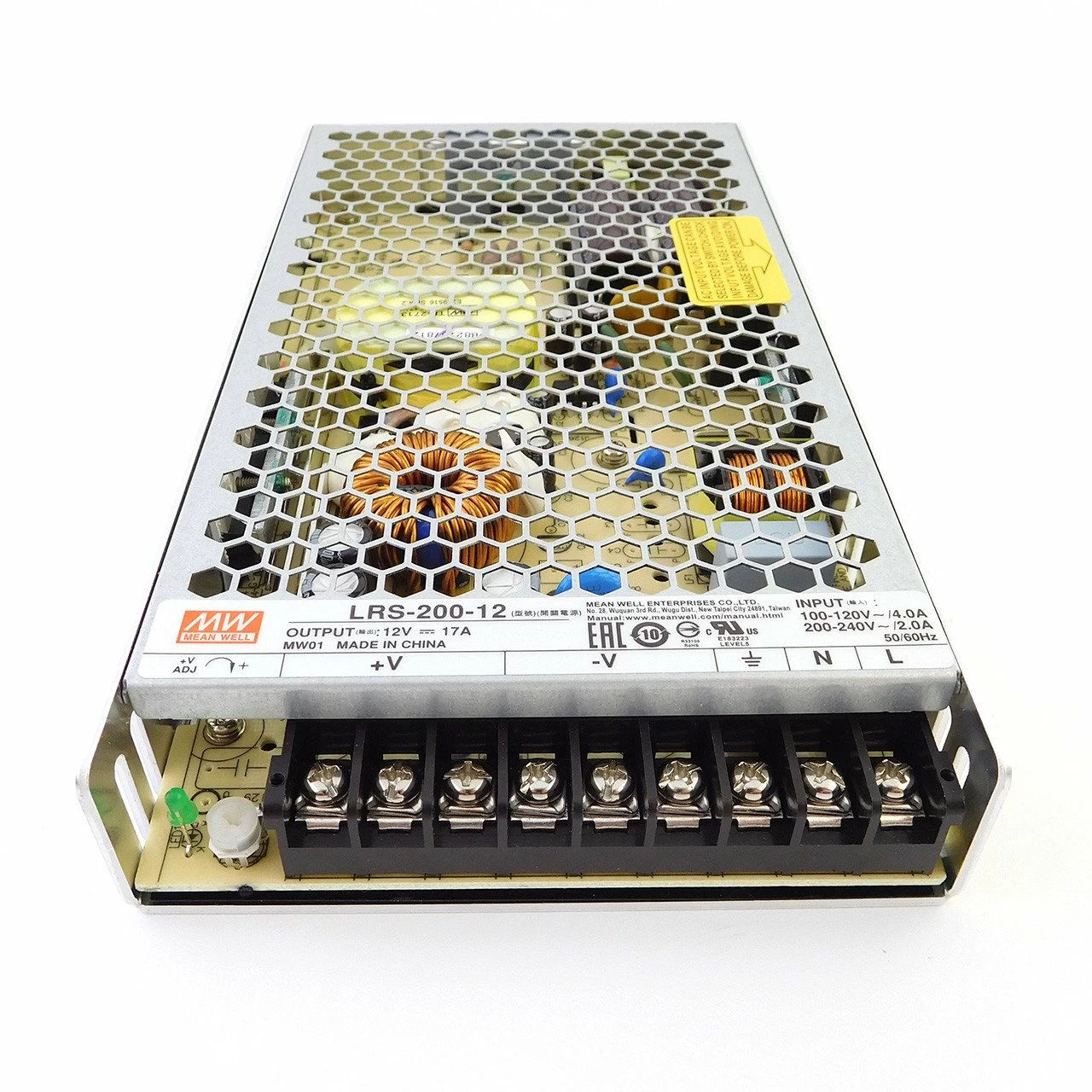 Блок живлення MEAN WELL LRS-200-12 IP20 блок живлення 12v, блок живлення для led стрічки, 12v 200w блок живлення, блок живлення ip20, блок живлення 12 вольт, купити блок живлення 12v, блок живлення світлодіодний, відкритий блок живлення, LRS-200-12