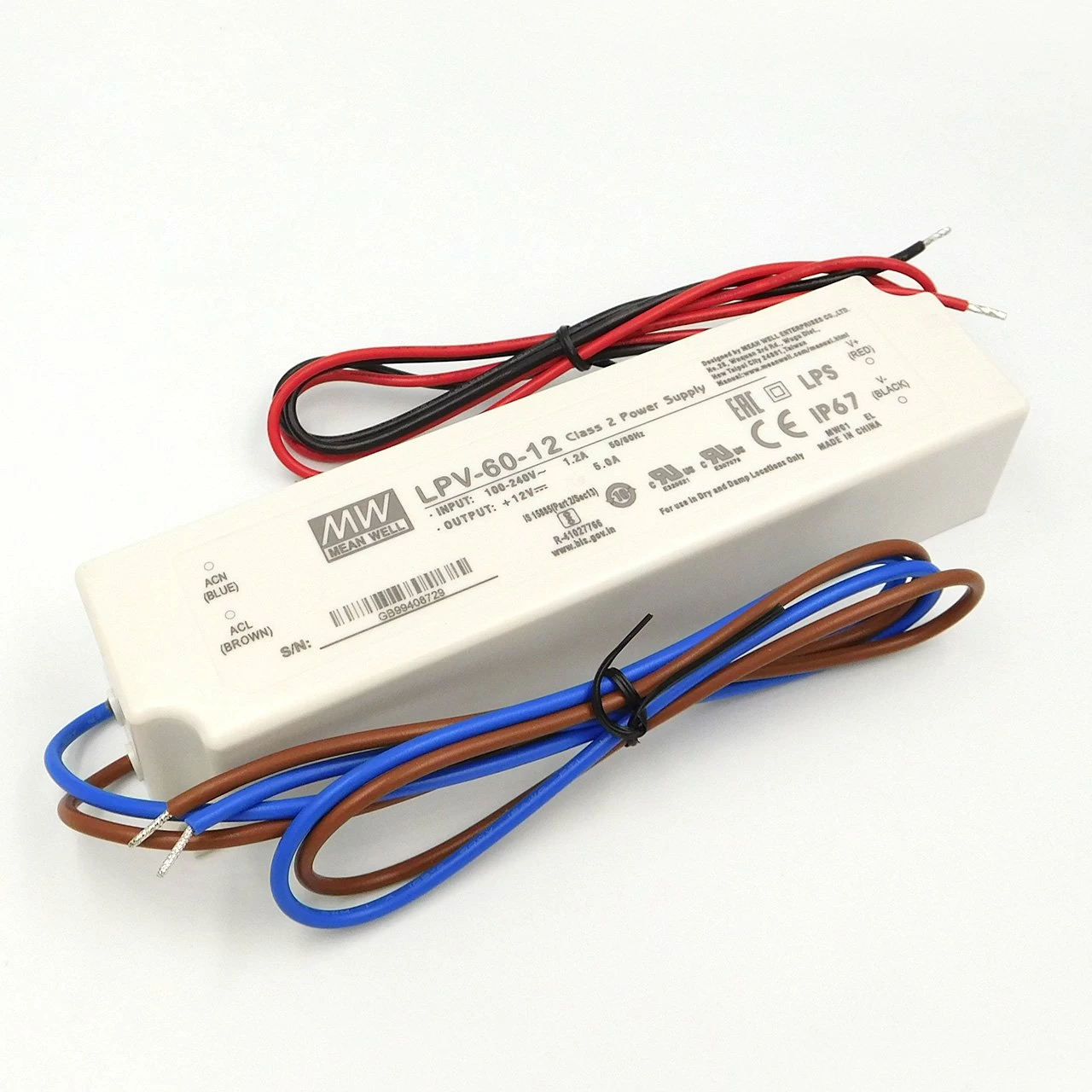 Блок живлення MEAN WELL LPV-60-12 IP67 блок живлення 12v, блок живлення для led стрічки, 12v 60w блок живлення, блок живлення ip67, блок живлення 12 вольт, купити блок живлення 12v, блок живлення світлодіодний, герметичний блок живлення, LPV-60-12
