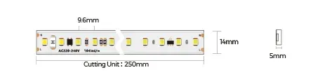 Світлодіодна стрічка COLORS SMD2835 104LED 10.6W/m 990Lm/m 220V IP65 (3000K) світлодіодна стрічка 220V, LED стрічка IP65, стрічка для інтер’єру, стрічка для декору