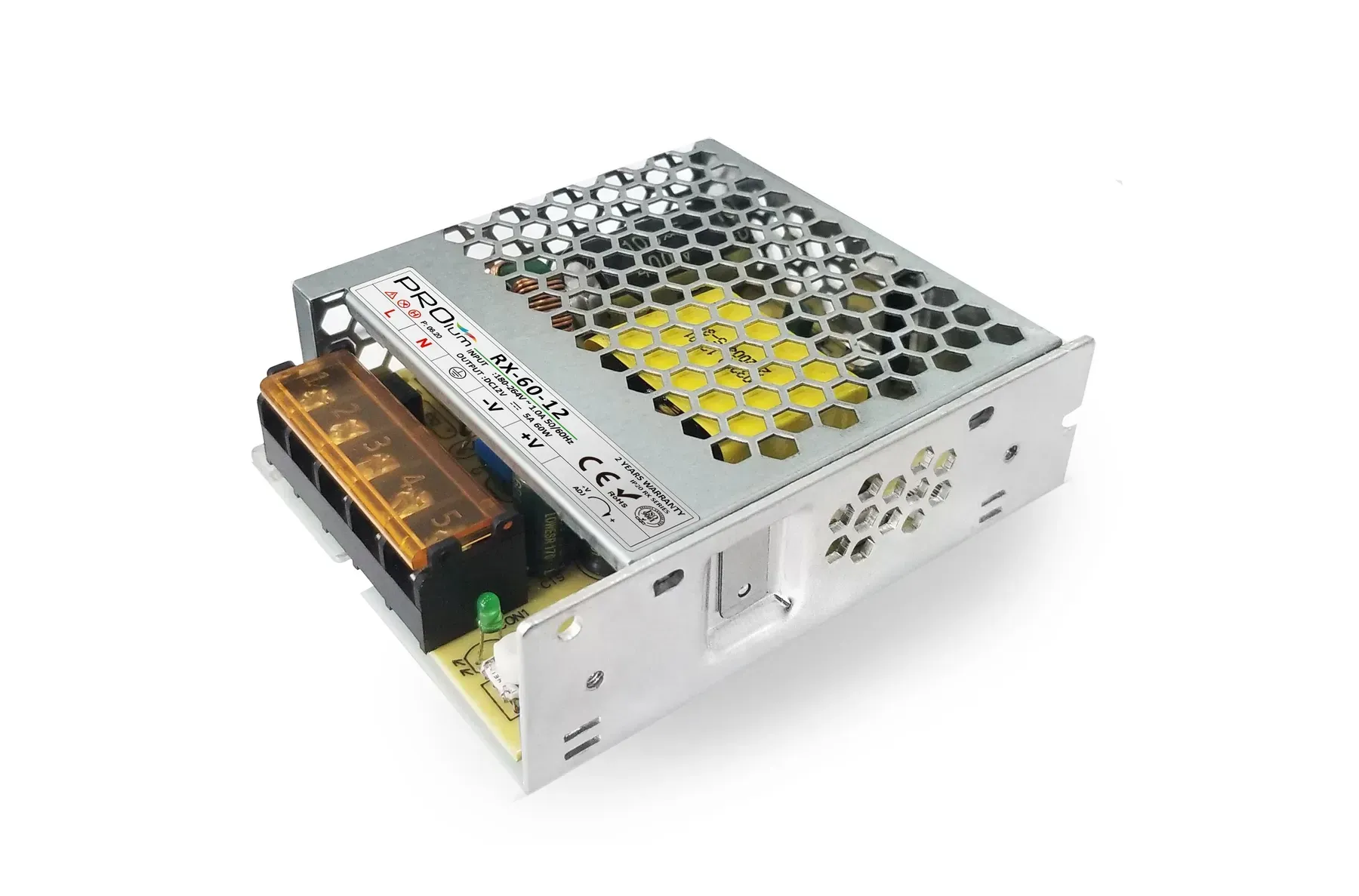 Блок живлення PROLUM 12V IP20 5A 60W RX блок живлення 12V, блок живлення для LED стрічки, 12V 60W блок живлення, купити блок живлення 12V, блок живлення IP20, блок живлення світлодіодний