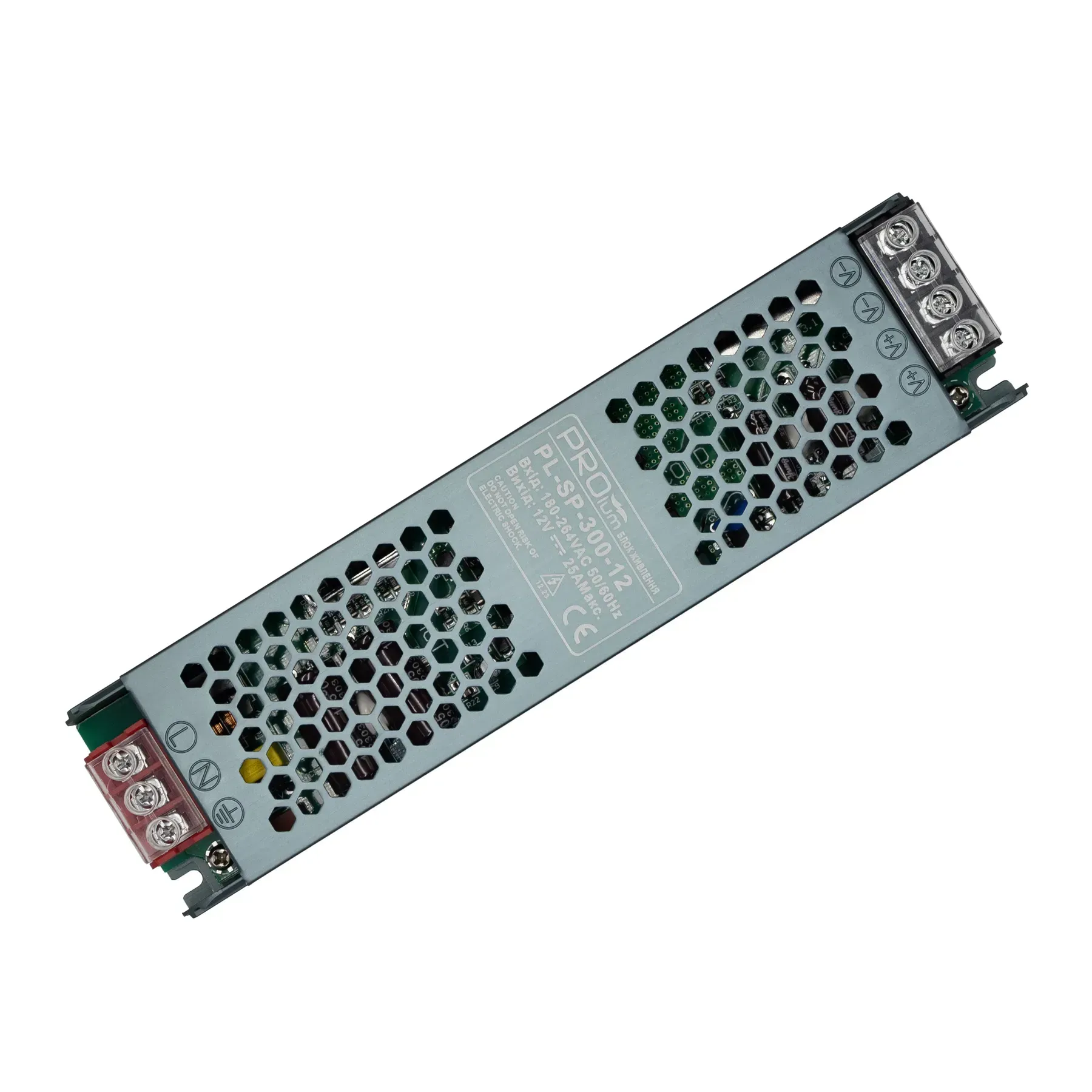 Блок живлення PROLUM 12V IP20 25A 300W SP блок живлення 12V, блок живлення для LED стрічки, 12V 300W блок живлення, купити блок живлення 12V, блок живлення IP20, блок живлення світлодіодний