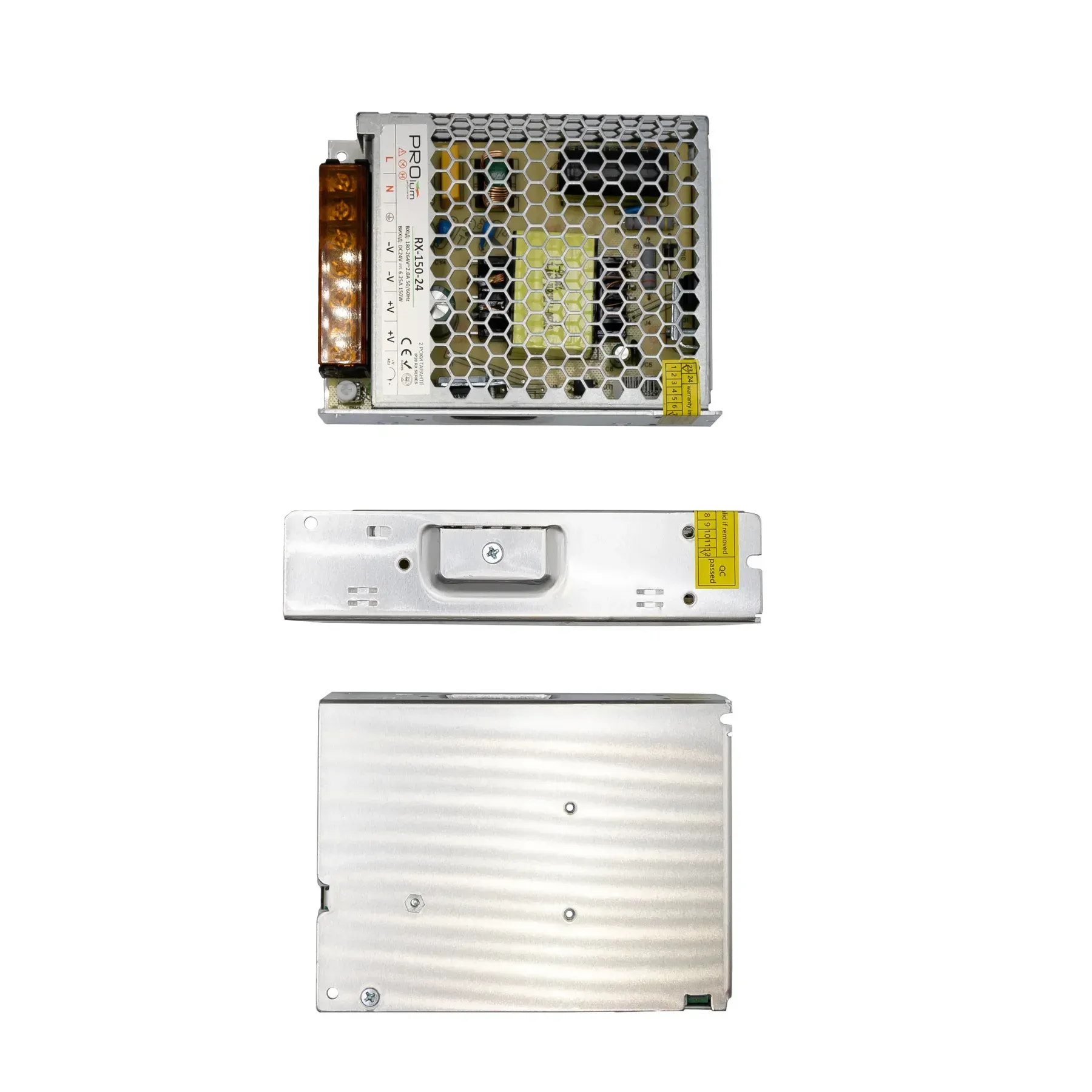 Блок живлення PROLUM 24V IP20 6.25A 150W RX блок живлення 24v, блок живлення ip20, блок живлення 150w, блок живлення 6.25a, блок живлення rx, блок живлення для led стрічки, купити блок живлення 24v 150w, блок живлення світлодіодний.