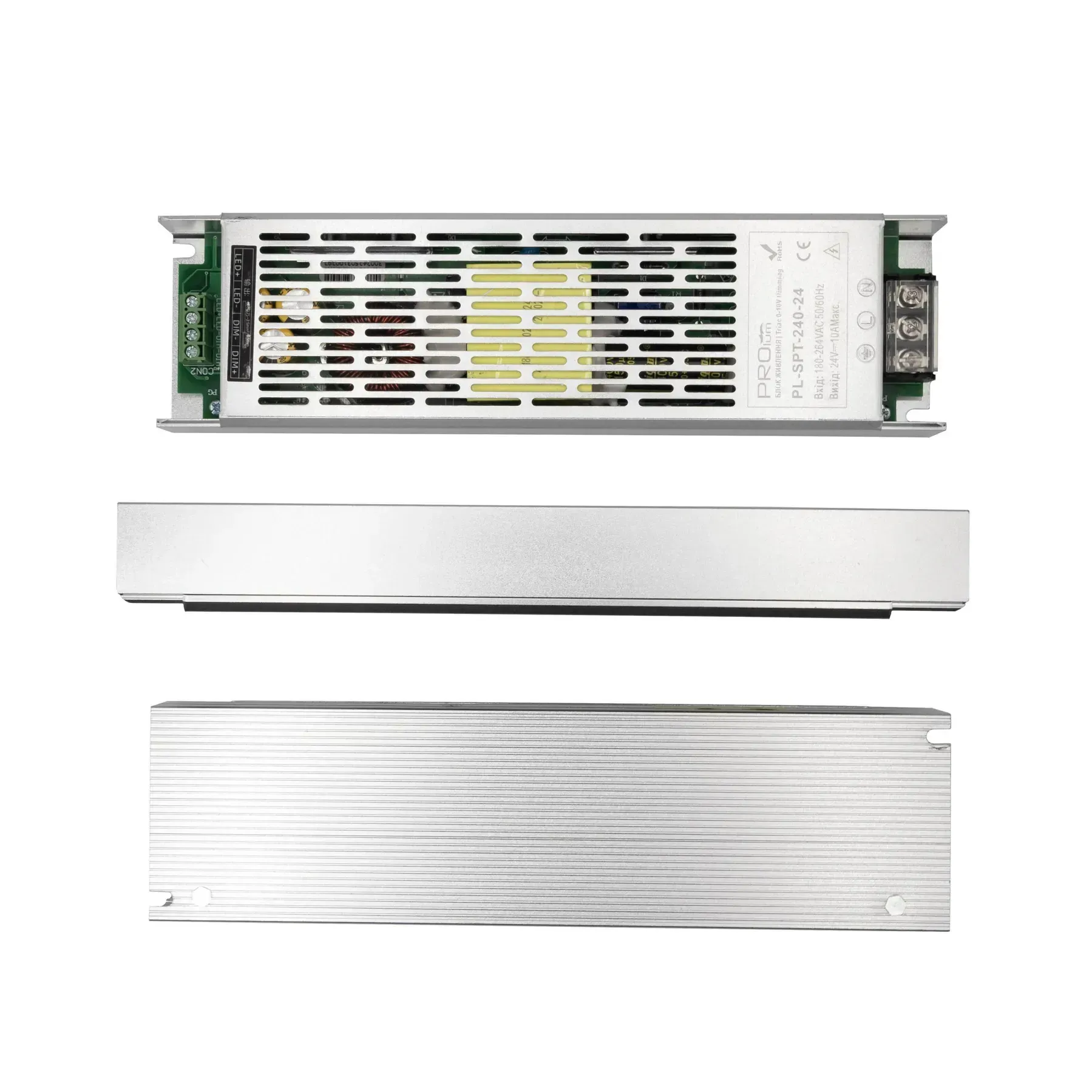 Блок живлення з функцією диміювання PROLUM 24V IP20 10A 240W SPT PRO 2в1 Triac/0-10V димований блок живлення 24v, блок живлення ip20, блок живлення 240w, блок живлення 10a, блок живлення spt pro, блок живлення triac 0-10v, блок живлення для led стрічки 24v, купити блок живлення 24v 240w, блок живлення світлодіодний