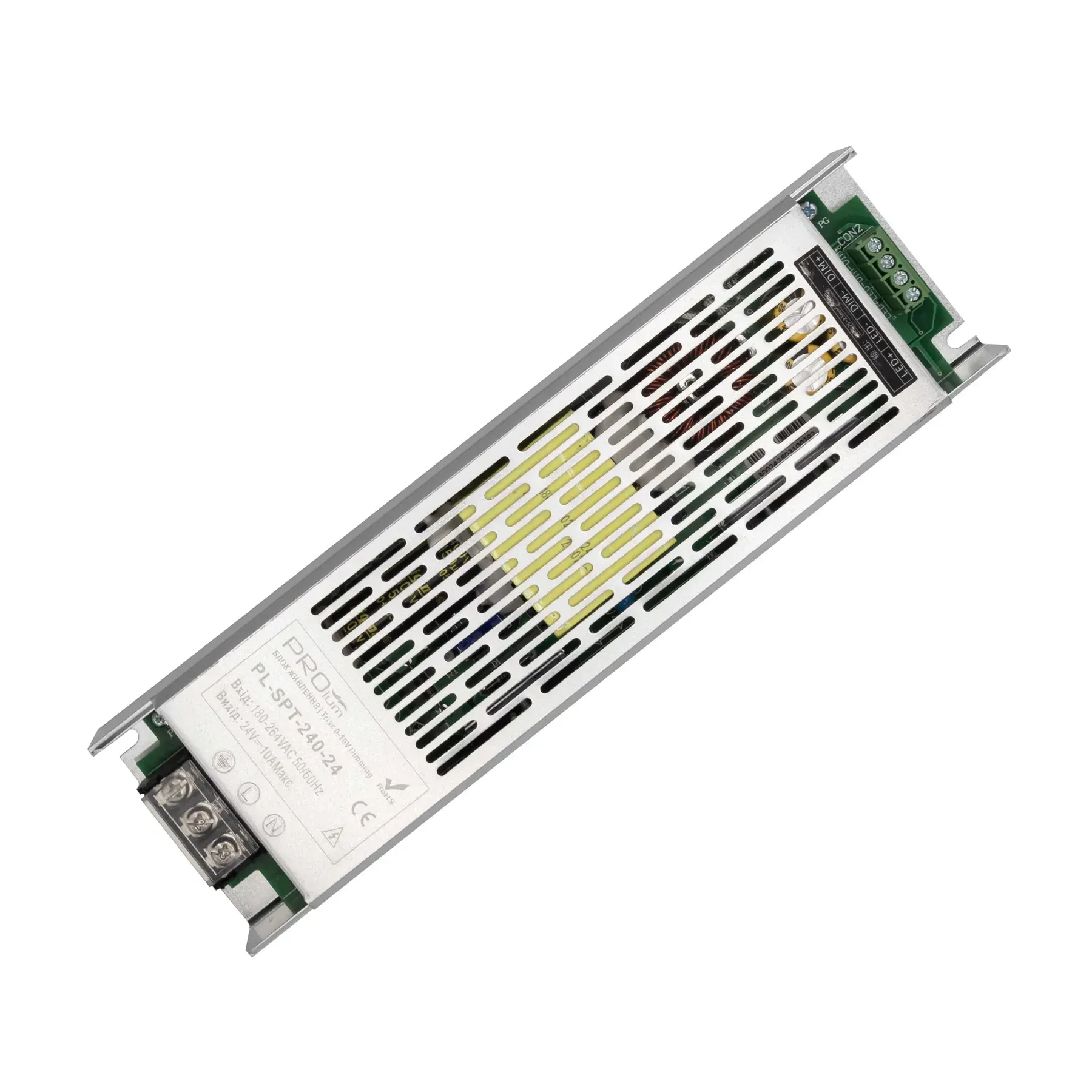 Блок живлення з функцією диміювання PROLUM 24V IP20 10A 240W SPT PRO 2в1 Triac/0-10V димований блок живлення 24v, блок живлення ip20, блок живлення 240w, блок живлення 10a, блок живлення spt pro, блок живлення triac 0-10v, блок живлення для led стрічки 24v, купити блок живлення 24v 240w, блок живлення світлодіодний