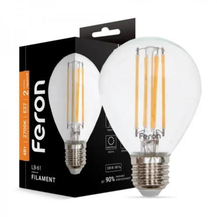 Светодиодная лампа Feron Filament G-тип E27 4W (2700K)