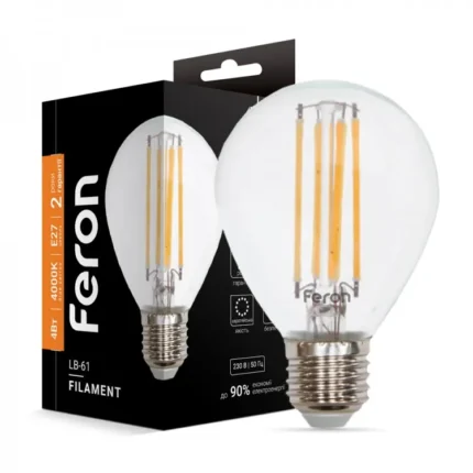 Светодиодная лампа Feron Filament G-тип E27 4W (4000K)