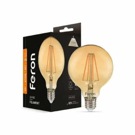 Светодиодная лампа Feron Filament G-тип E27 6W (2700K) золотая