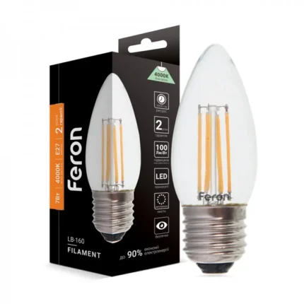 Светодиодная лампа Feron Filament С-тип E27 7W (4000K)