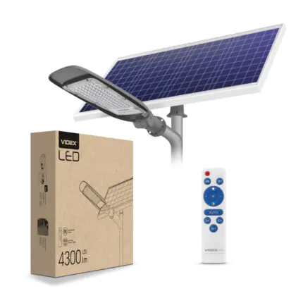 Світлодіодний консольний світильник на сонячній батареї VIDEX 60W 4300Lm 5000К