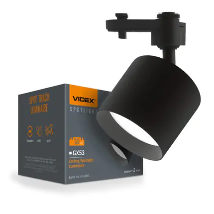 Светильник трековый под лампу GX53 VIDEX VL-SPF17C-B черный