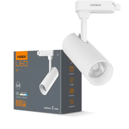 Світильник трековий VIDEX 10W 36° 800Lm 4100K білий