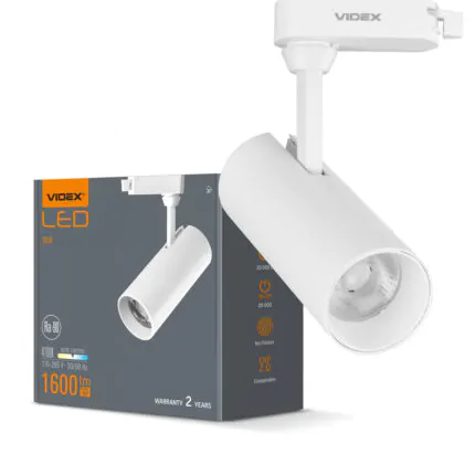 Світильник трековий VIDEX 20W 36° 1600Lm 4100K білий